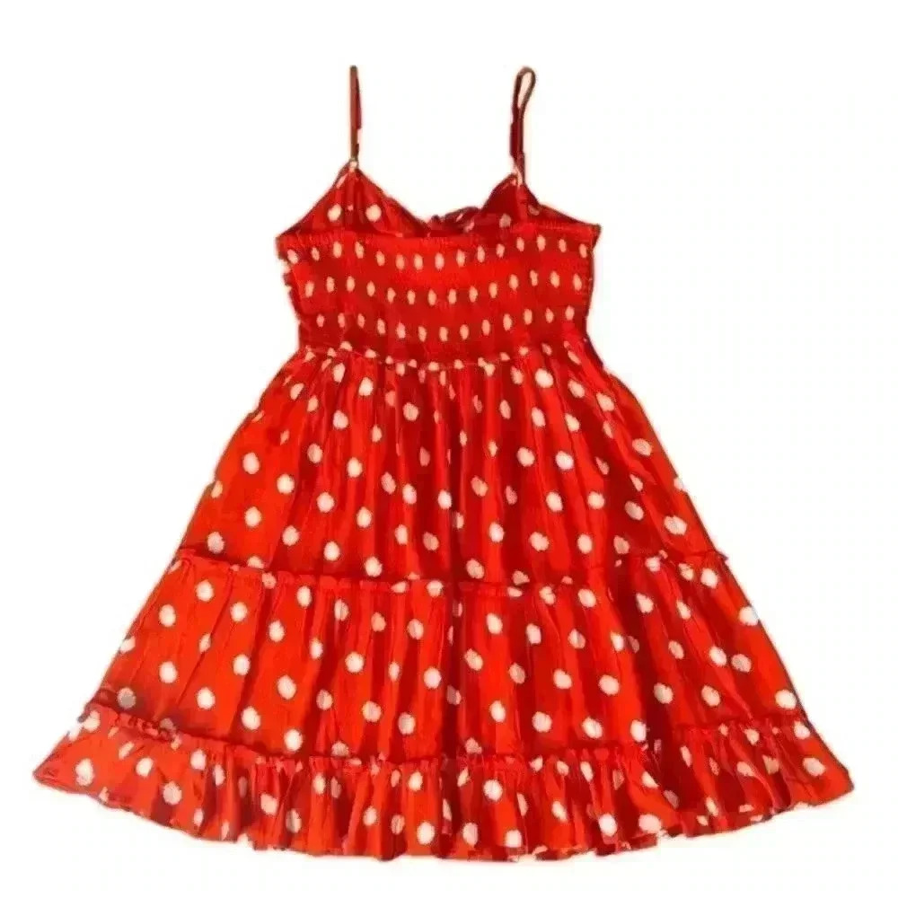 Band of Gypsies Ruffle Polka Dot Sweetheart Mini Sun Dress in Red, Medium NWT - Picture 4 of 13